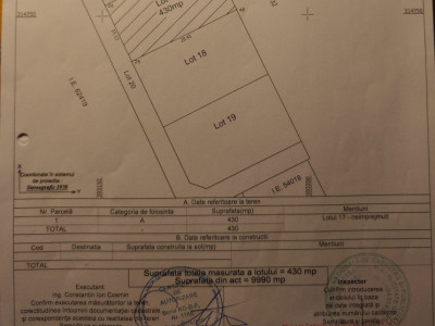 Teren intravilan 430mp Comuna Berceni - Strada Miorita
